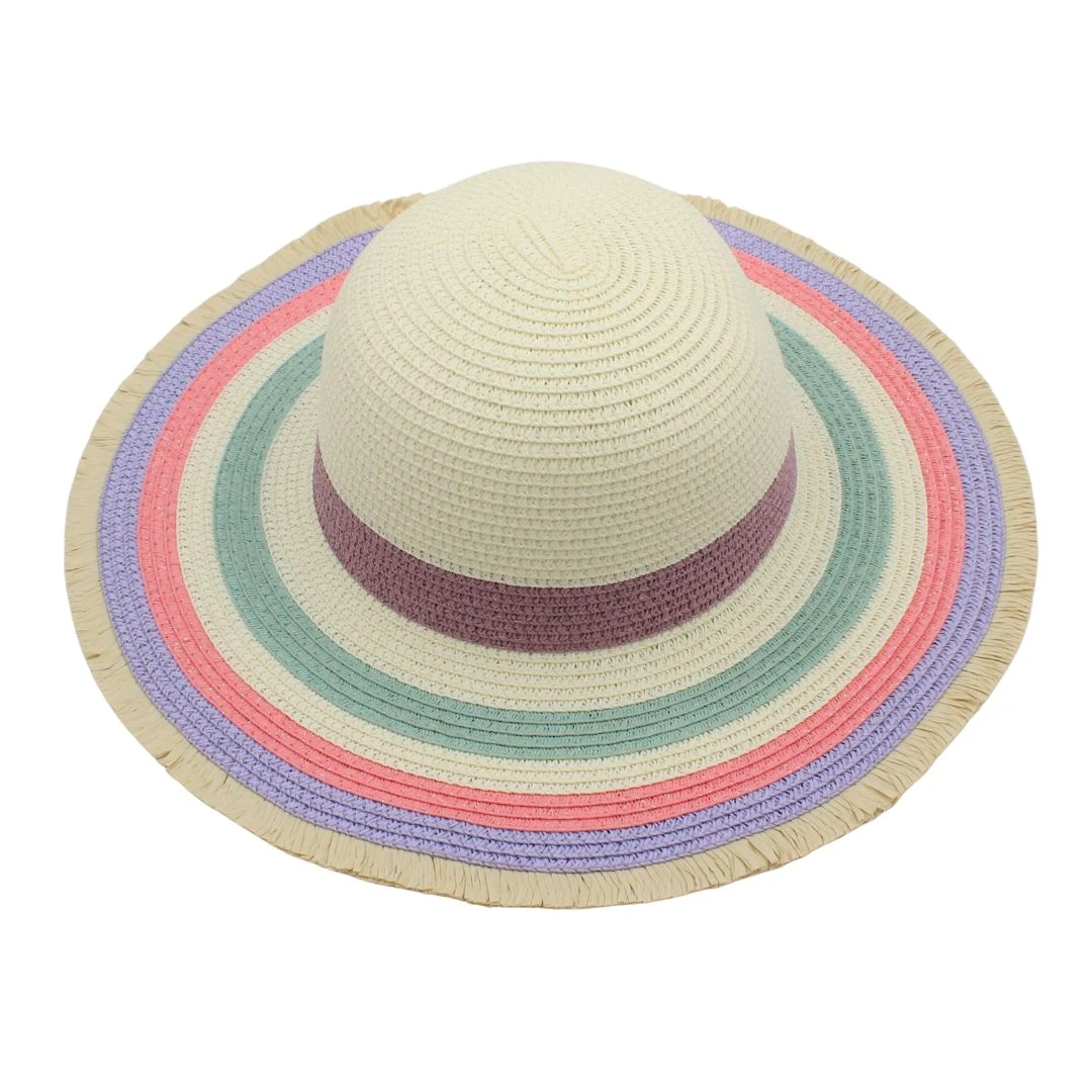 Pălărie plajă damă nature cerculețe multicolore - 