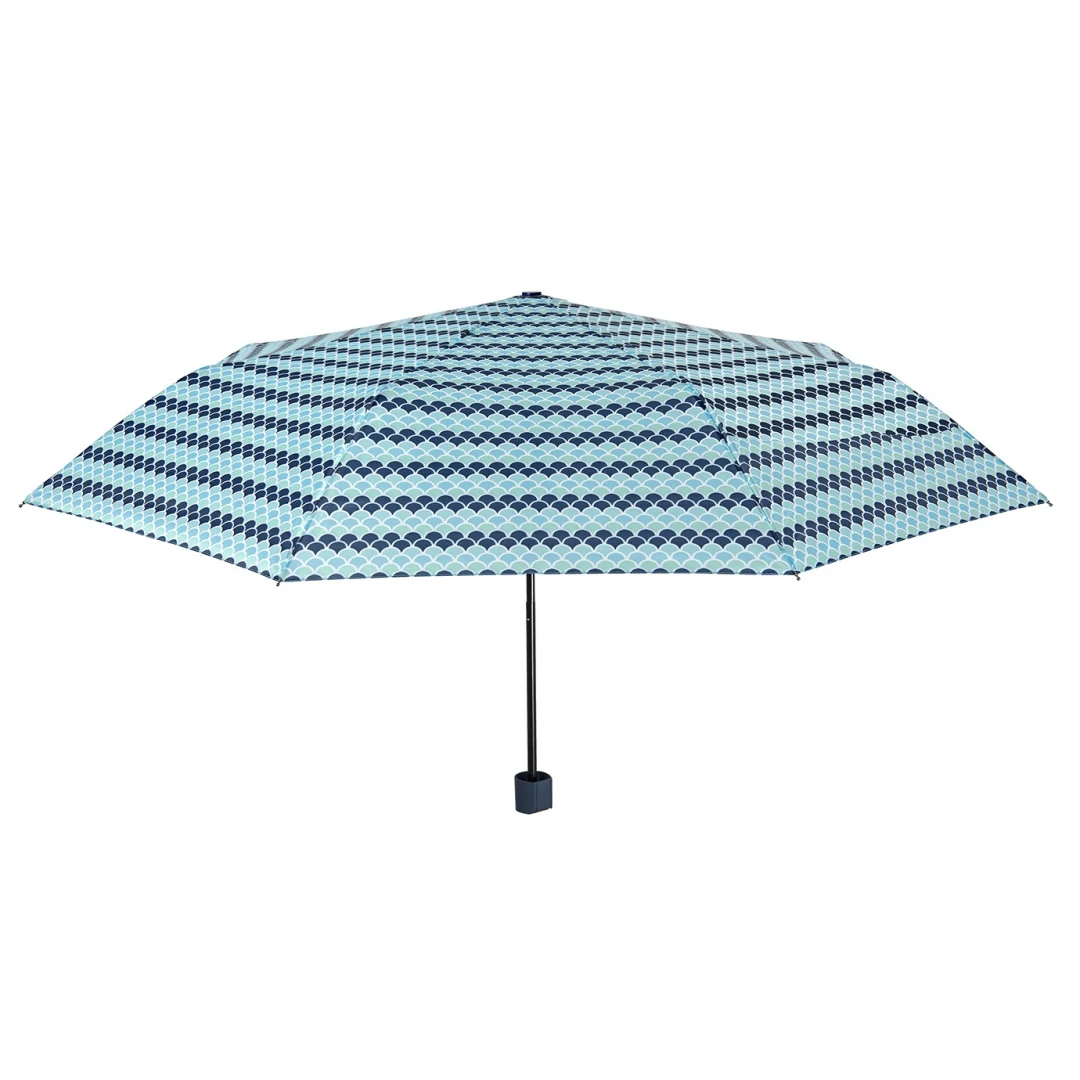 Umbrelă damă MINI manuală Perletti geometrico verde albastru - 