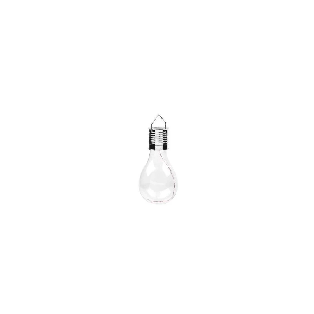 Lampa Solara LED decorativa sub forma de Bulb, pentru exterior, suspendata, IP65, Ultron transparent, lumina calda, eMazing - 