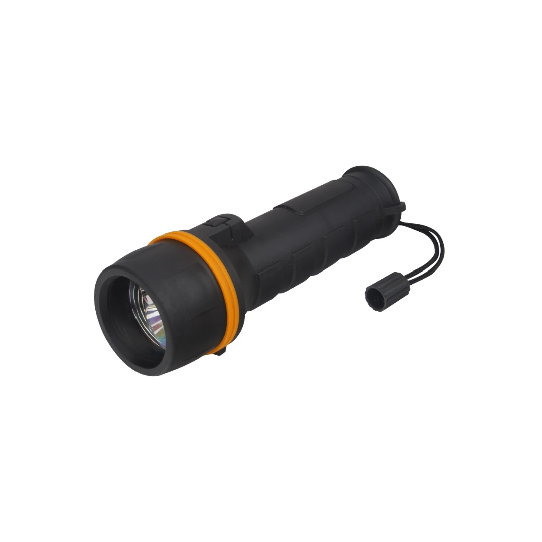 Lanterna LED Evotools, cu protectie cauciuc, 2 baterii R20, 3 leduri - 