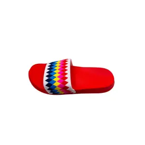 Papuci de piscina sau plaja pentru dama cu imprimeu multicolor, roșu, marime 40, 26 centimetri 40 EU ROSU - 