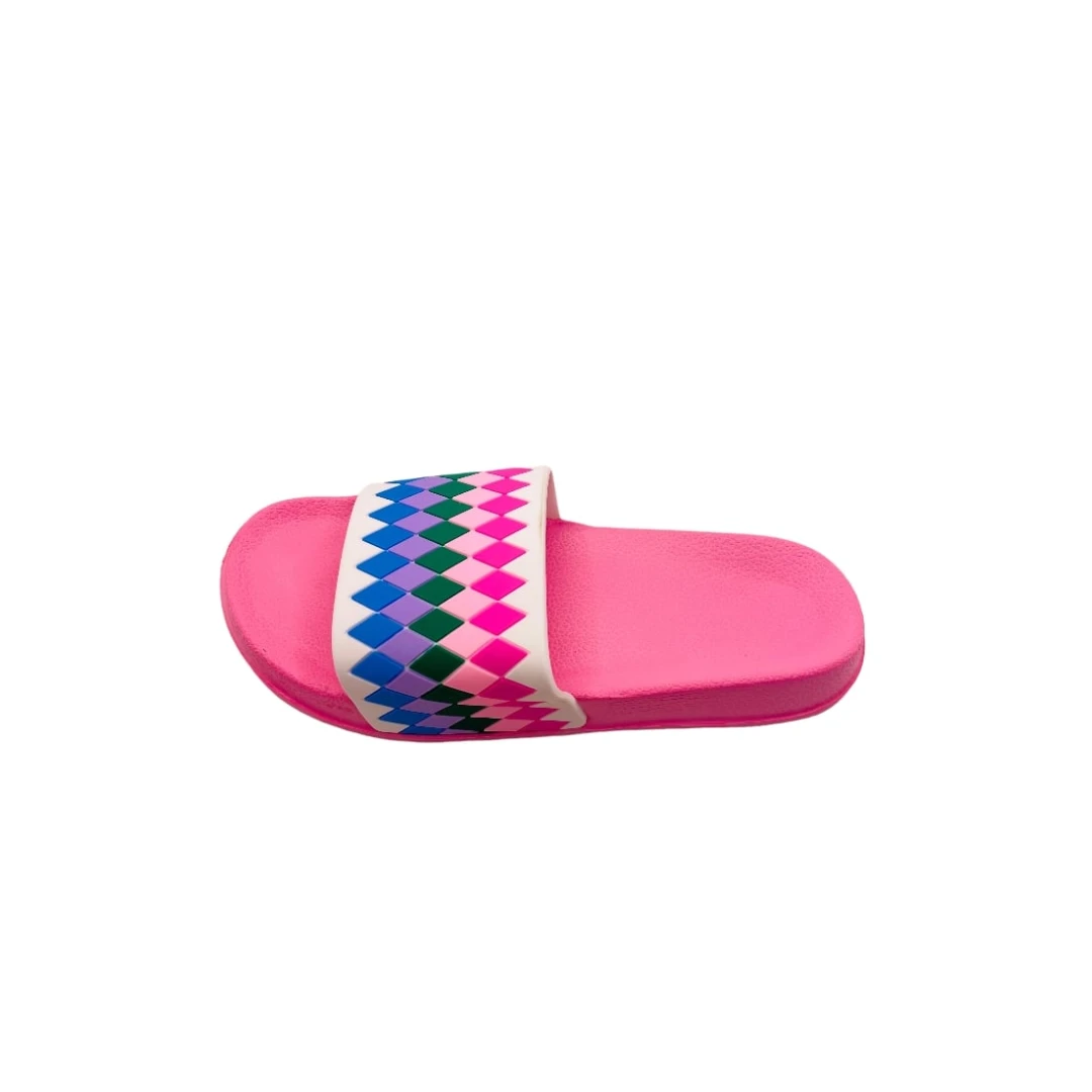 Papuci de piscina sau plaja pentru dama cu imprimeu multicolor, roz, marime 40, 26 centimetri 40 EU ROZ - 