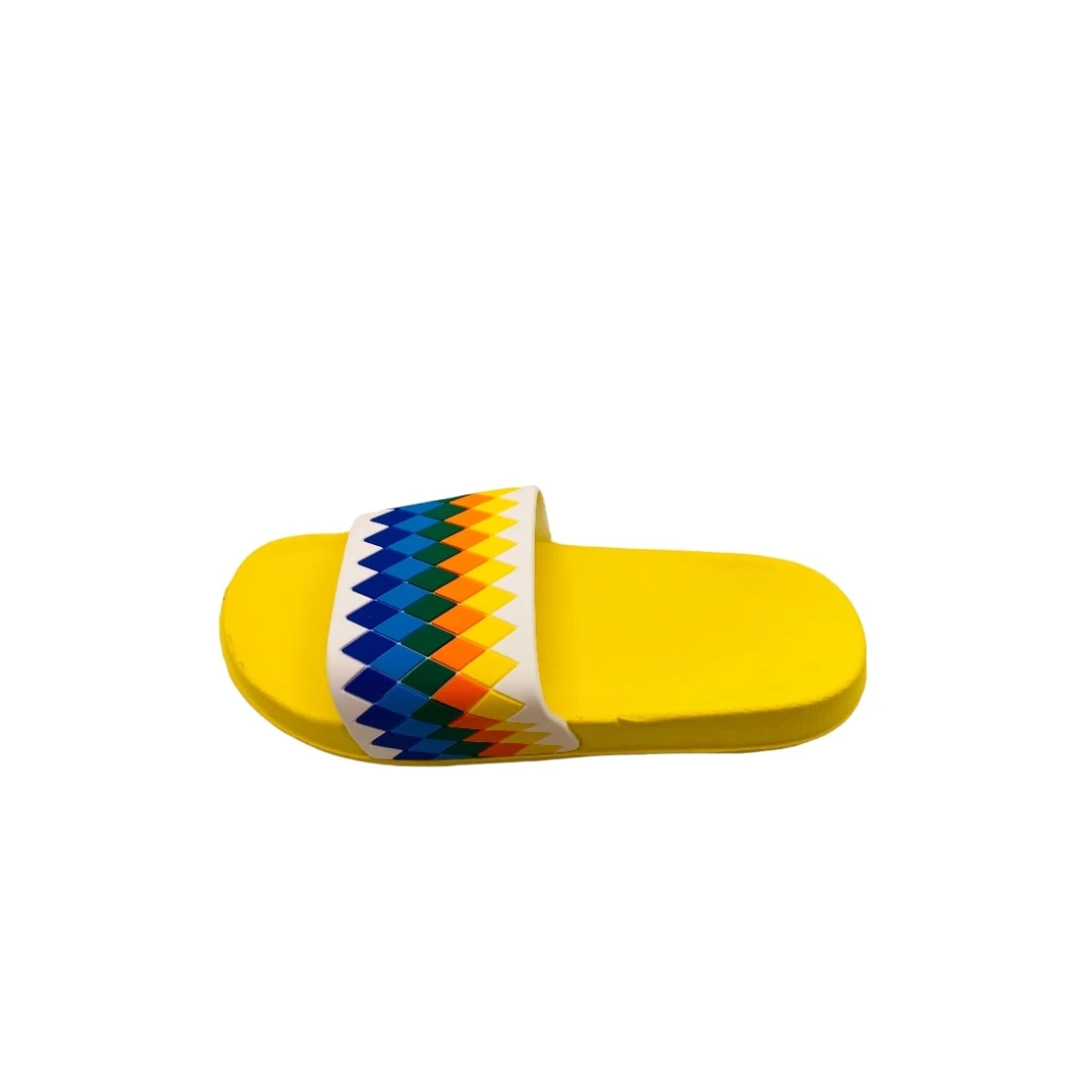Papuci de piscina sau plaja pentru dama cu imprimeu multicolor, galben, marime 40, 26 centimetri 40 EU GALBEN - 