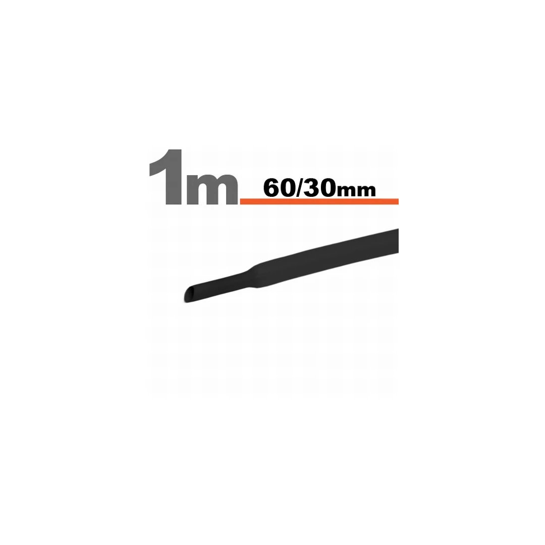 Tub termocontractibilNegru • 60 / 30 mm - 
