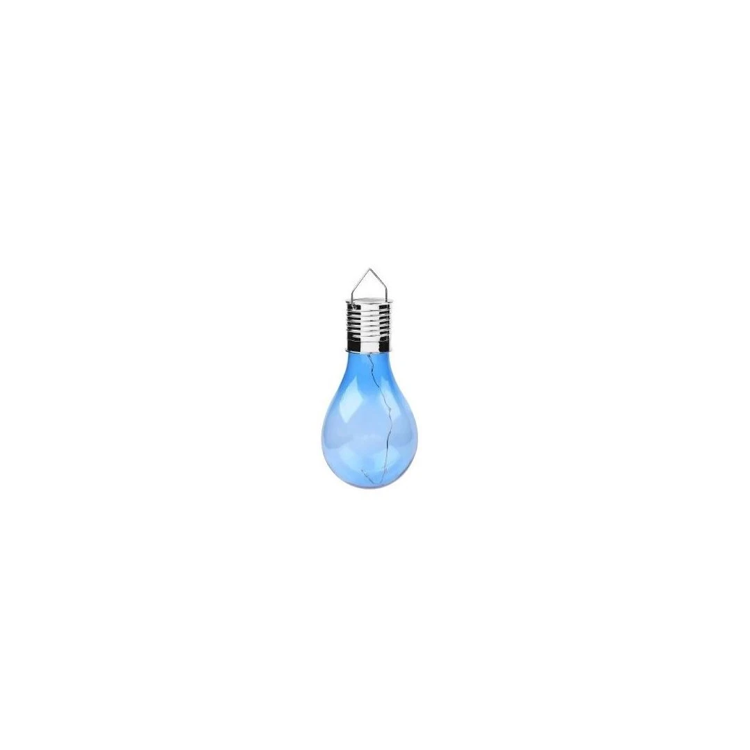 Lampa Solara LED Decorativa sub forma de Bulb, pentru exterior, suspendata, IP65, Ultron Albastru, eMazing - 
