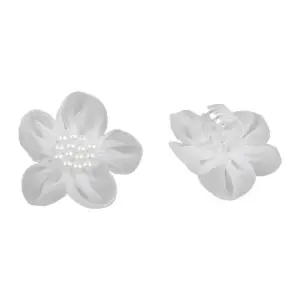 Set 3 clesti pentru par Crisalida, diametru 3,5 cm, Flori albe - 