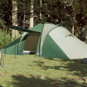 Cort de camping 6 persoane, verde, 576x238x193 cm, tafta 185T - Acest cort de camping cu un aspect modern vă protejează de vremea neplăcută și oferă un loc confortabil pentru aventuri, oriunde. Design universal rez...
