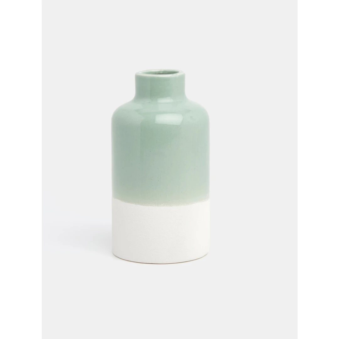 Vaza Decorativa din Ceramica, diametru 9cmx17cm, culoare Verde-pal ABYZ®™ - 
