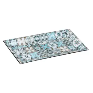 Platou Decorativ din Plastic Dreptunghiular Tiles Albastru 36x17x2.5cm ABYZ®™ - 