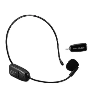Microfon wireless Xiaokoa N80 tip Over-head, 2.4G, negru - 