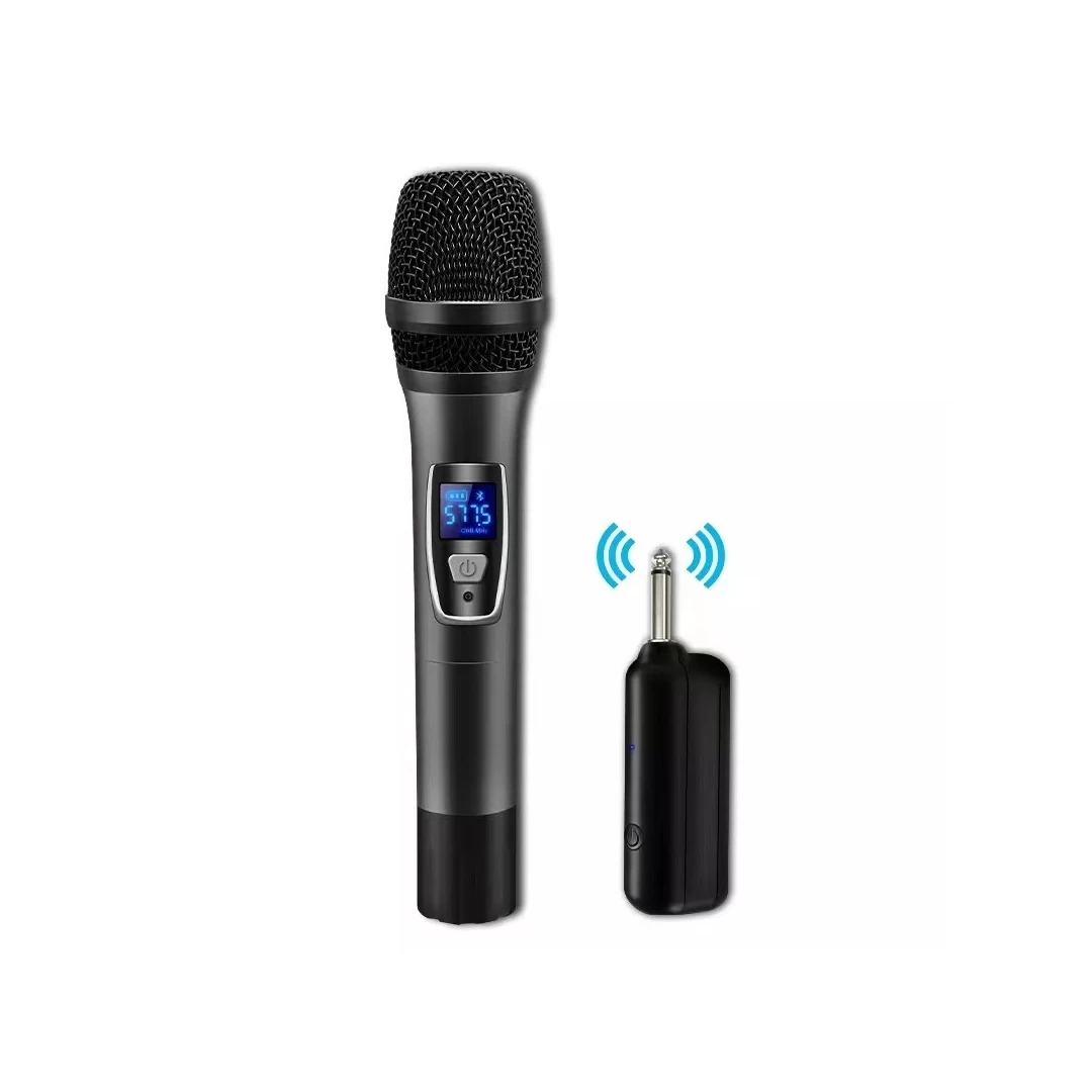 Microfon profesional Xiaokoa  omnidirectional wireless, pentru Karaoke, prezentari, raza actiune 80 m, negru - 