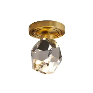 Lustra LED hol LuminiLux, Gold, 11 x 16 cm, Cristal - 