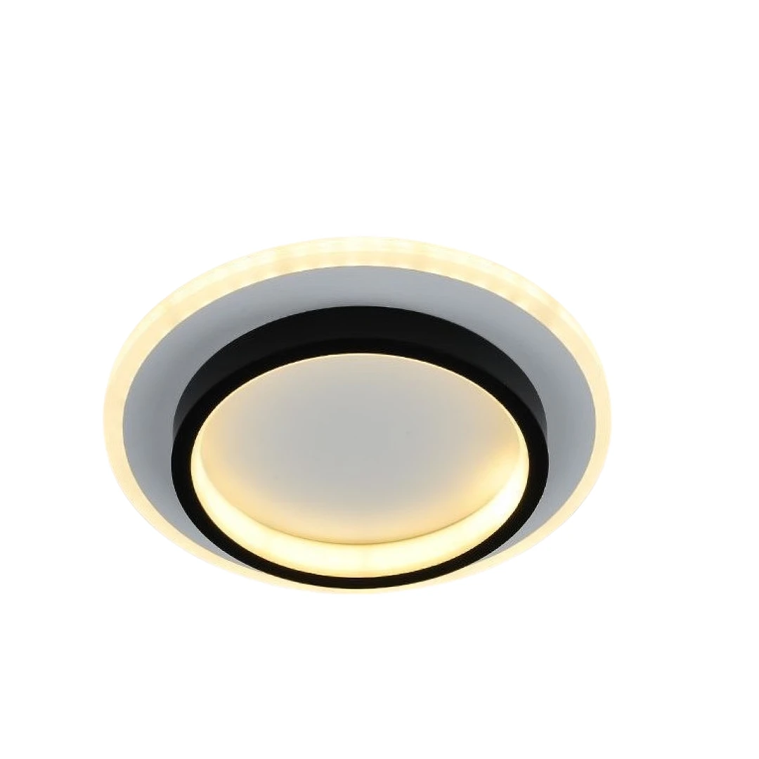 Plafoniera LED hol LuminiLux, Alb + Negru, 24 x 24 cm, Metal - 