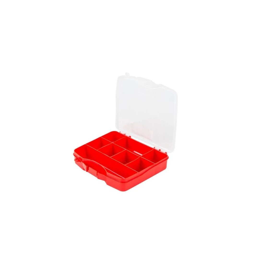 Cutie cu organizator mini, 1-8 compartimente, 16.5x15x3.5 cm, Beorol - Cutie cu organizator mini, 1-8 compartimente, 16.5x15x3.5 cm,&nbsp;BeorolCaracteristici:ideala pentru&nbsp;suruburi, biti, obiecte de pescuit si alte obiecte mici.fabricata&nbsp;din plastic de inalta calitaterezistenta&nbsp;la socuri in timpul utilizarii zilnicedimensiuni: 16.5x15x3.5 cm