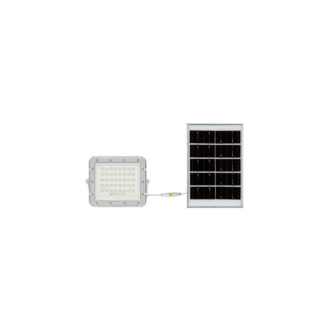 Proiector led cu incarcare solara 6 W, 400 lm, 6400K, IP65, Aluminiu, Alb - 