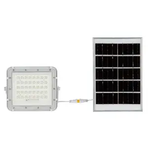 Proiector led cu incarcare solara 10 W, 800 lm, 6400K, IP65, Aluminiu, Alb - 
