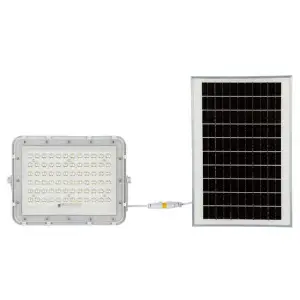 Proiector led cu incarcare solara 15 W, 1200 lm, 6400K, IP65, Aluminiu, Alb - 