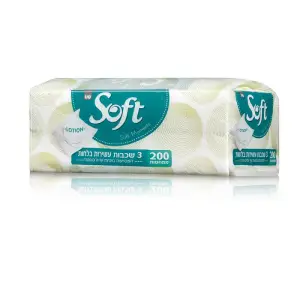 Servetele faciale moi uscate, imbibate cu lotiune, Sano Soft , 2x100 buc - 