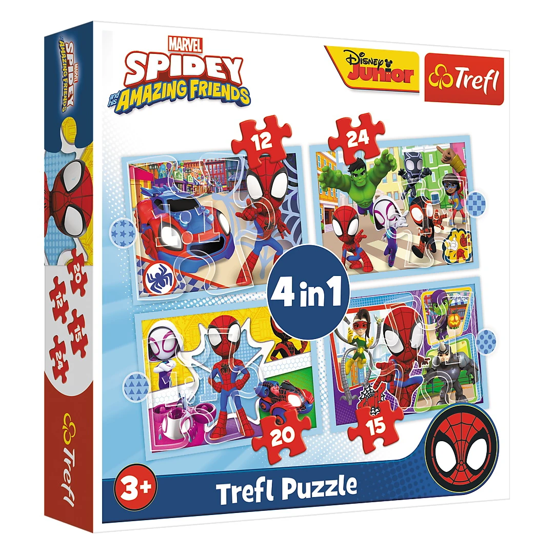 Puzzle Trefl 4 in 1 Spiday echipa Spiday - 