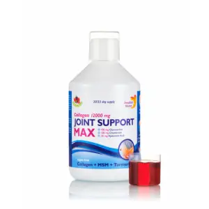 Joint Support Max  Colagen Lichid Hidrolizat de Tip 1, 2 si 3 cu 12.000 mg + Acid Hialuronic + Glucozamina + Condroitina + MSM + Turmeric + Seleniu + Vitamina C si D3 ,500ml - <p>Joint Support Max este un supliment de colagen lichid hidrolizat ce conține acid hialuronic, glucozamină, condroitină, MSM, turmeric, seleniu, vitamina C și D3. Cu o concentrație de 12.000 mg, este ideal pentru susținerea sănătății articulațiilor.</p>