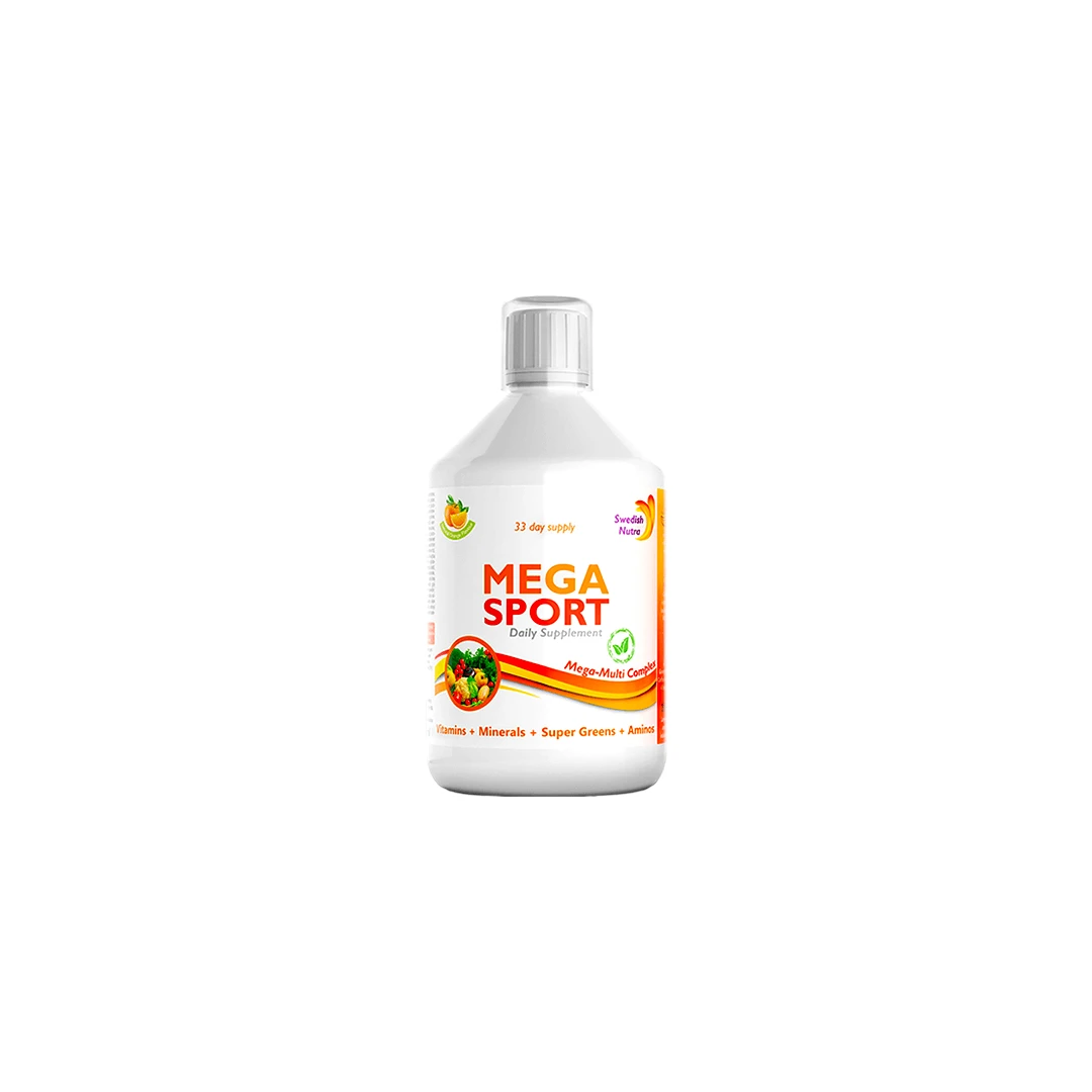 MEGA SPORT  Complex Lichid cu Aminoacizi 1500mg + Vitamine + Minerale + Verdeturi  147 Ingrediente Active  500 ml - 