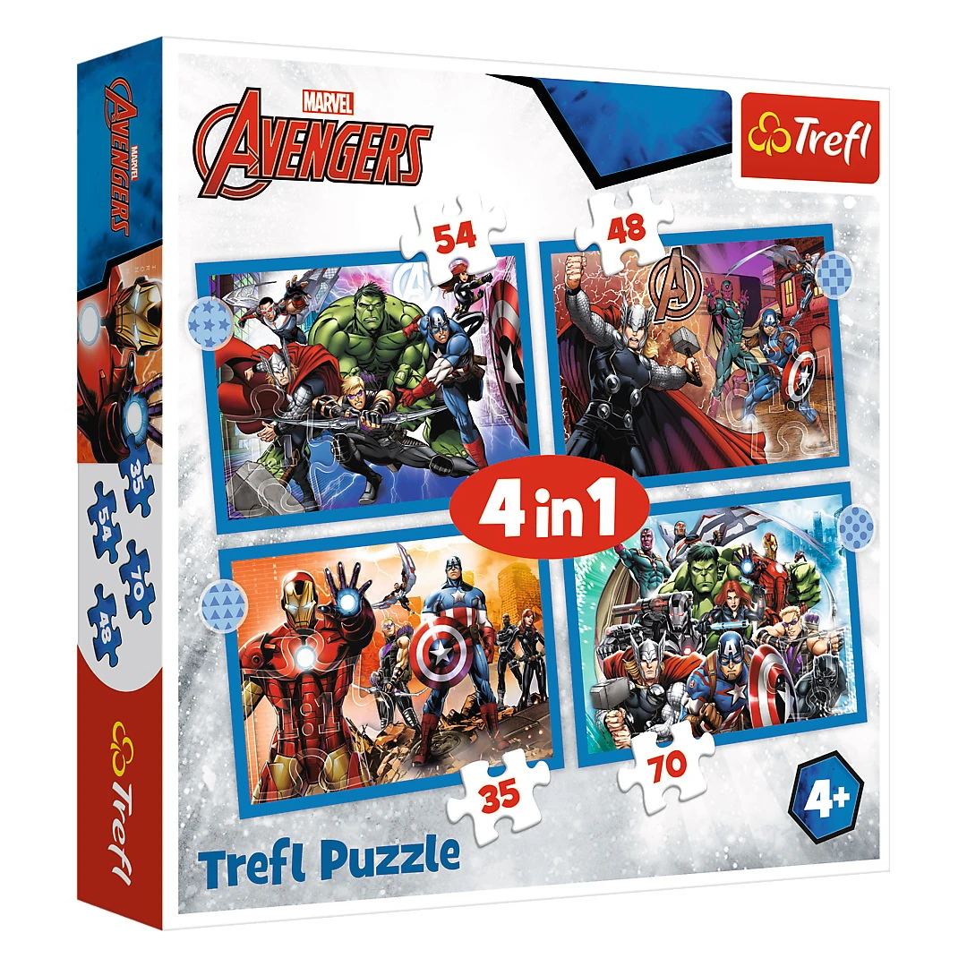 Puzzle Trefl 4 in 1 Avengerss - razbunatorii curajosi - 