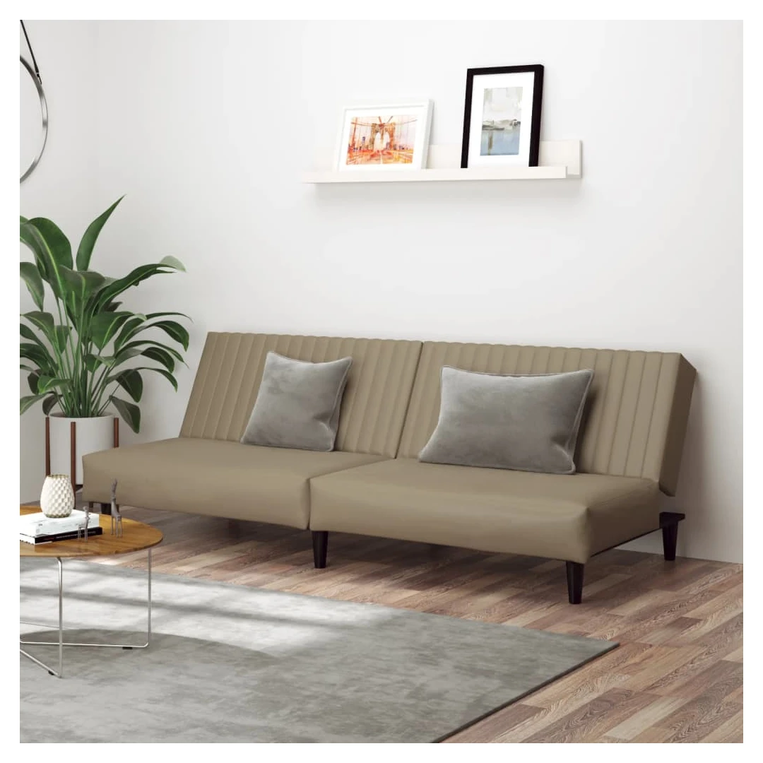 Canapea extensibilă cu 2 locuri, cappuccino, piele ecologică - Această canapea extensibilă este o soluție perfectă pentru a găzdui oaspeții peste noapte, oferind în același timp un spațiu confortabil de relaxare î...