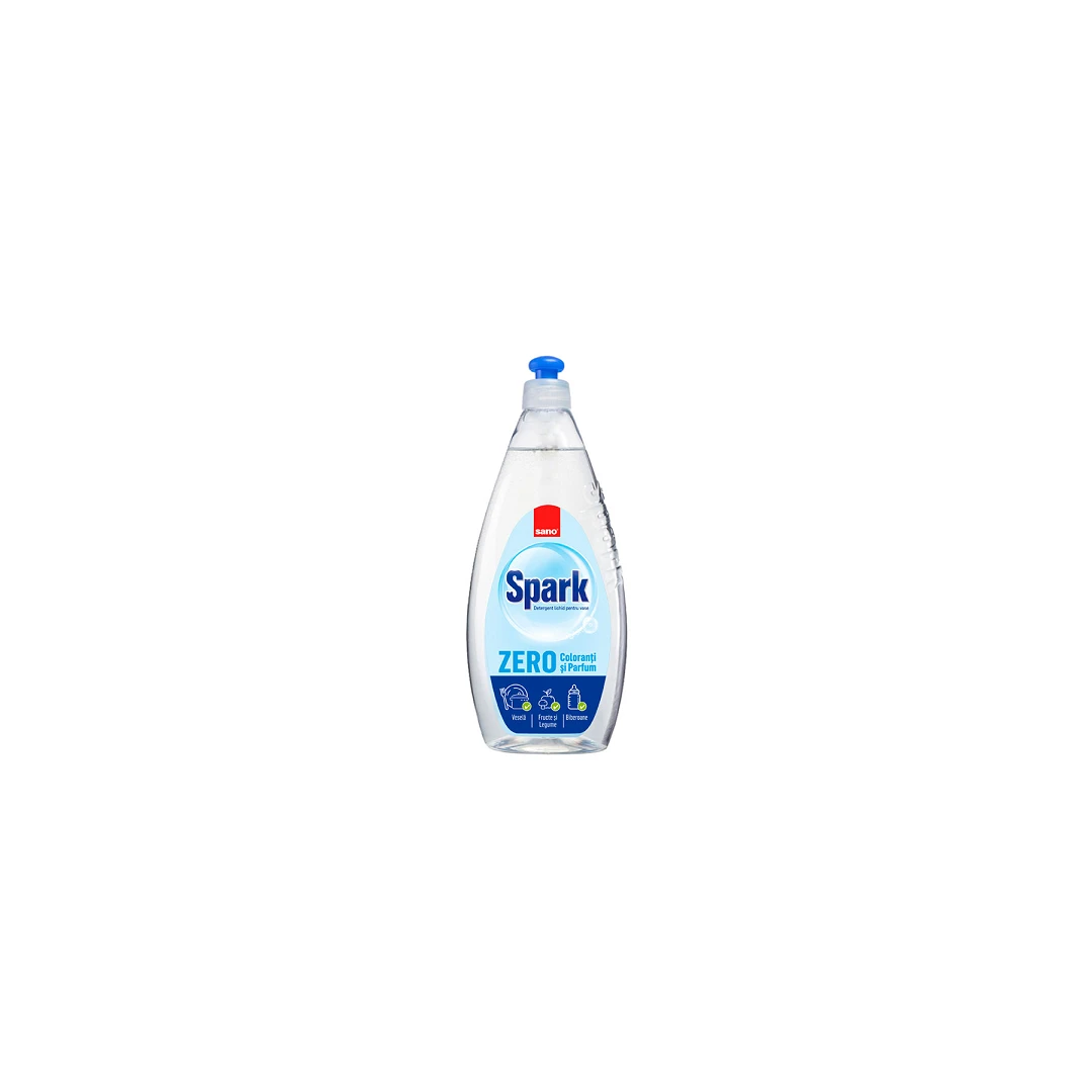 Detergent de vase Sano Spark Zero, fara coloranti si parfumanti 500 ml - 