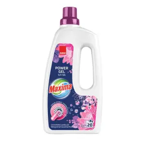 Detergent gel concentrat pentru rufe Sano Maxima Soft Silk, 20 spalari, 1 l - 