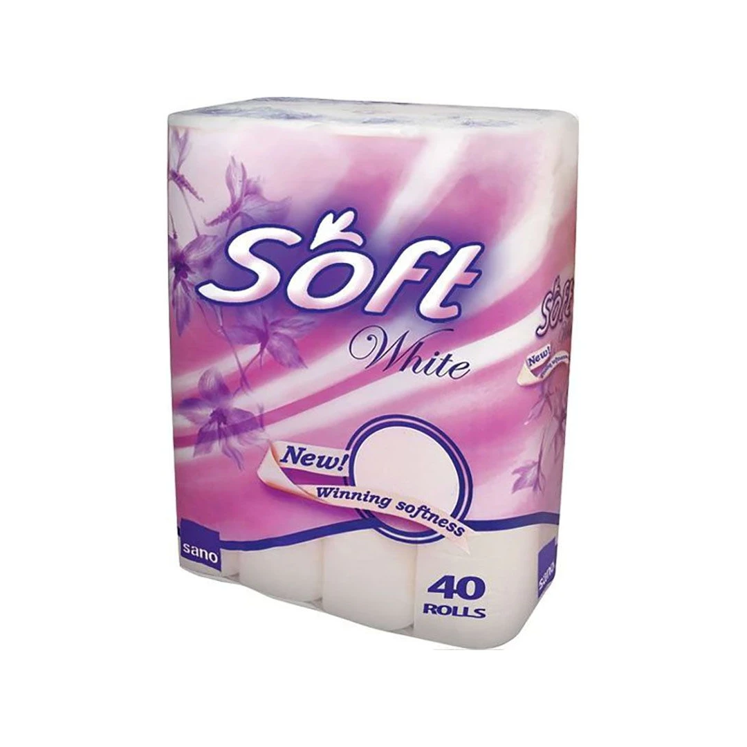 Hartie igienica Sano Soft White, 2 straturi, 40 role - 