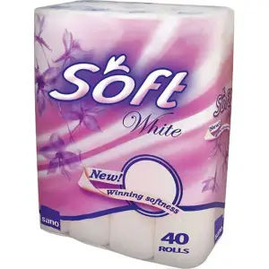 Hartie igienica Sano Soft White, 2 straturi, 40 role - 