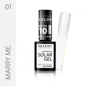 Lac de unghii Solar Gel, Revers, 12 ml, alb, nr 01, Marry Me - 