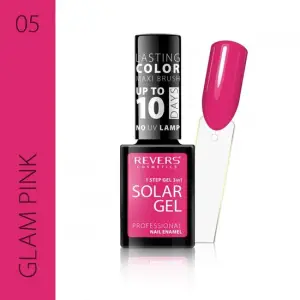 Lac de unghii Solar Gel, Revers, 12 ml, roz, 05, glam pink - 