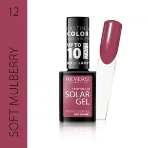 Lac de unghii Solar Gel, Revers, 12 ml, rosu inchis, nr 12, soft mulberry - 
