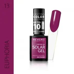 Lac de unghii Solar Gel, Revers, 12 ml, rosu inchis, nr 13, euphoria - 