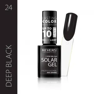 Lac de unghii Solar Gel, Revers, 12 ml, deep black, negru - 