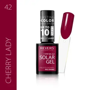 Lac de unghii Solar Gel, Revers, 12 ml, rosu inchis, nr 42, cherry lady - 