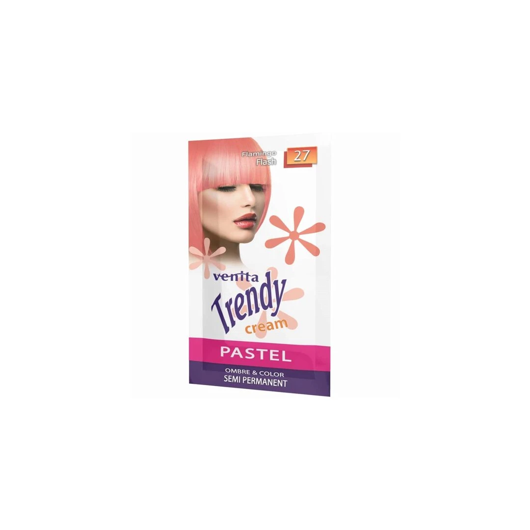 Sampon Colorant si Nuantator, Trendy Cream, Venita, NR.27 - Flamingo Flash, 35g - 