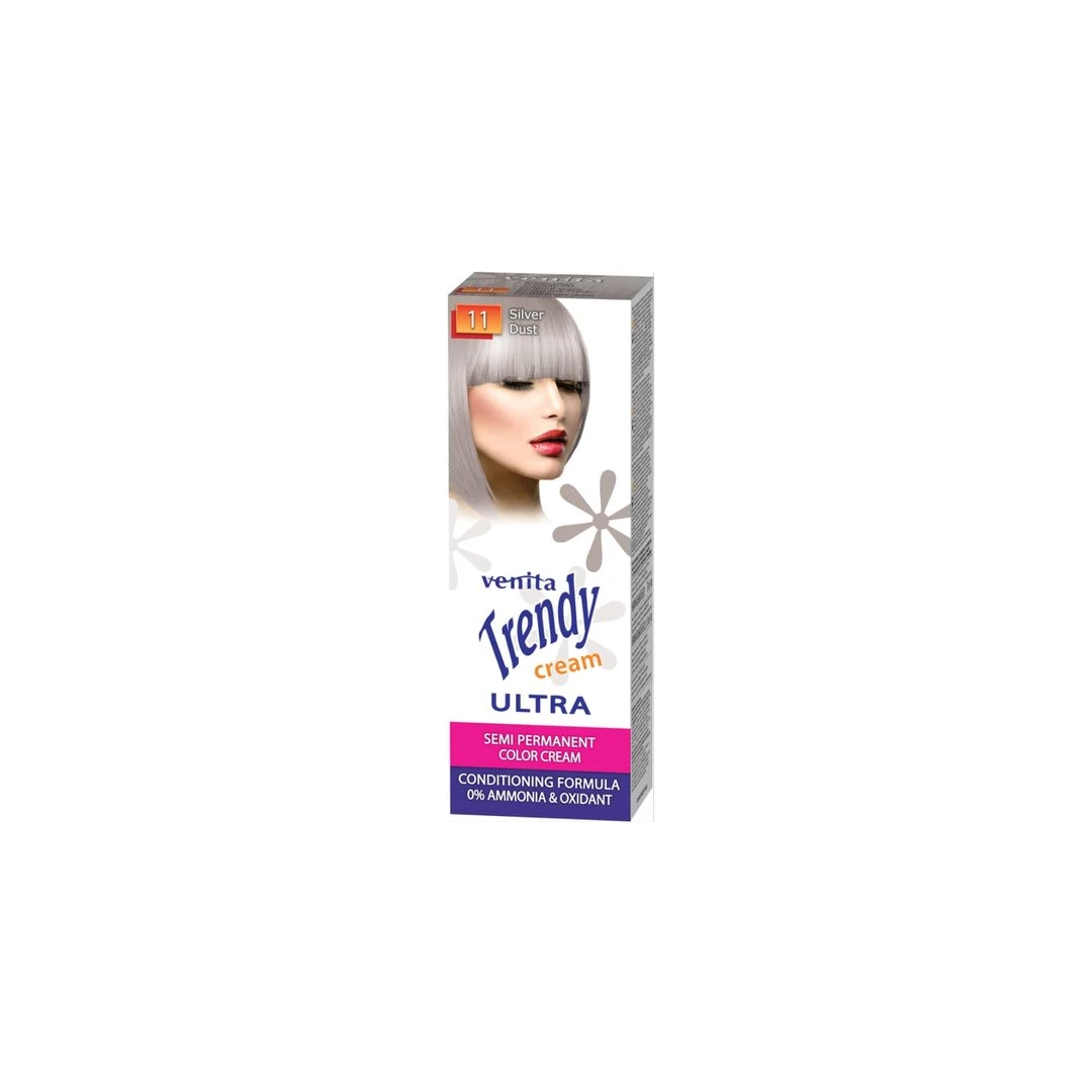 Vopsea de par semipermanenta, Trendy Cream Ultra, Venita, Nr. 11, Silver dust - 