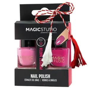 Set 2 bucati Lac de unghii Duo Perfect Match, Candy Pink, Magic Studio - 
