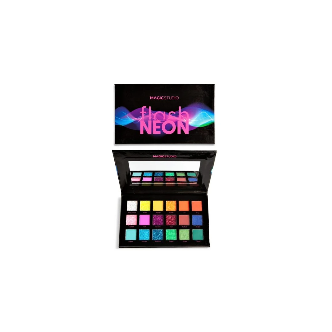 Paleta 18 farduri de pleoape Flash Neon Shadow, Magic Studio, 24500 - 