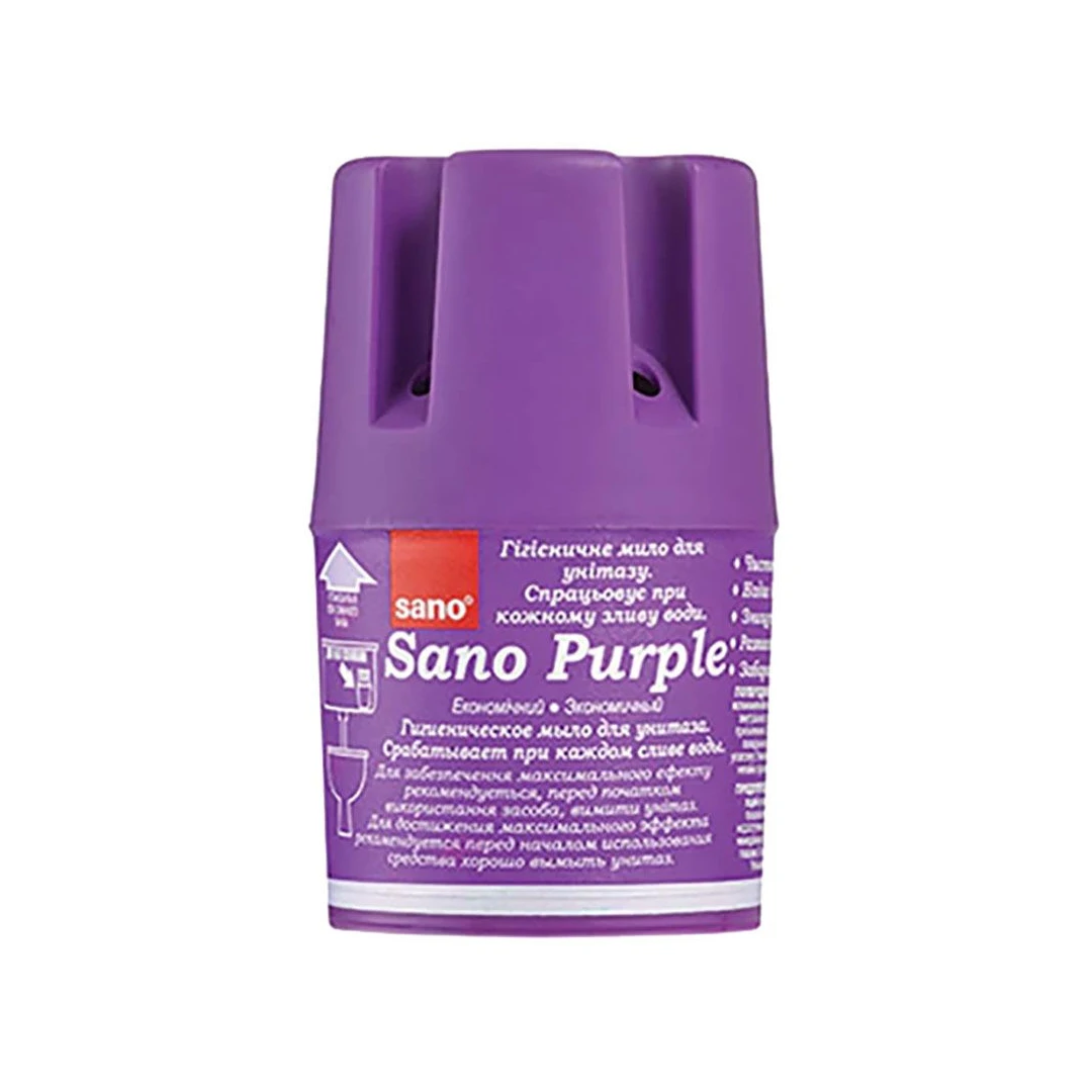 Odorizant solid Sano pentru rezervorul toaletei, Mov, 150g - 