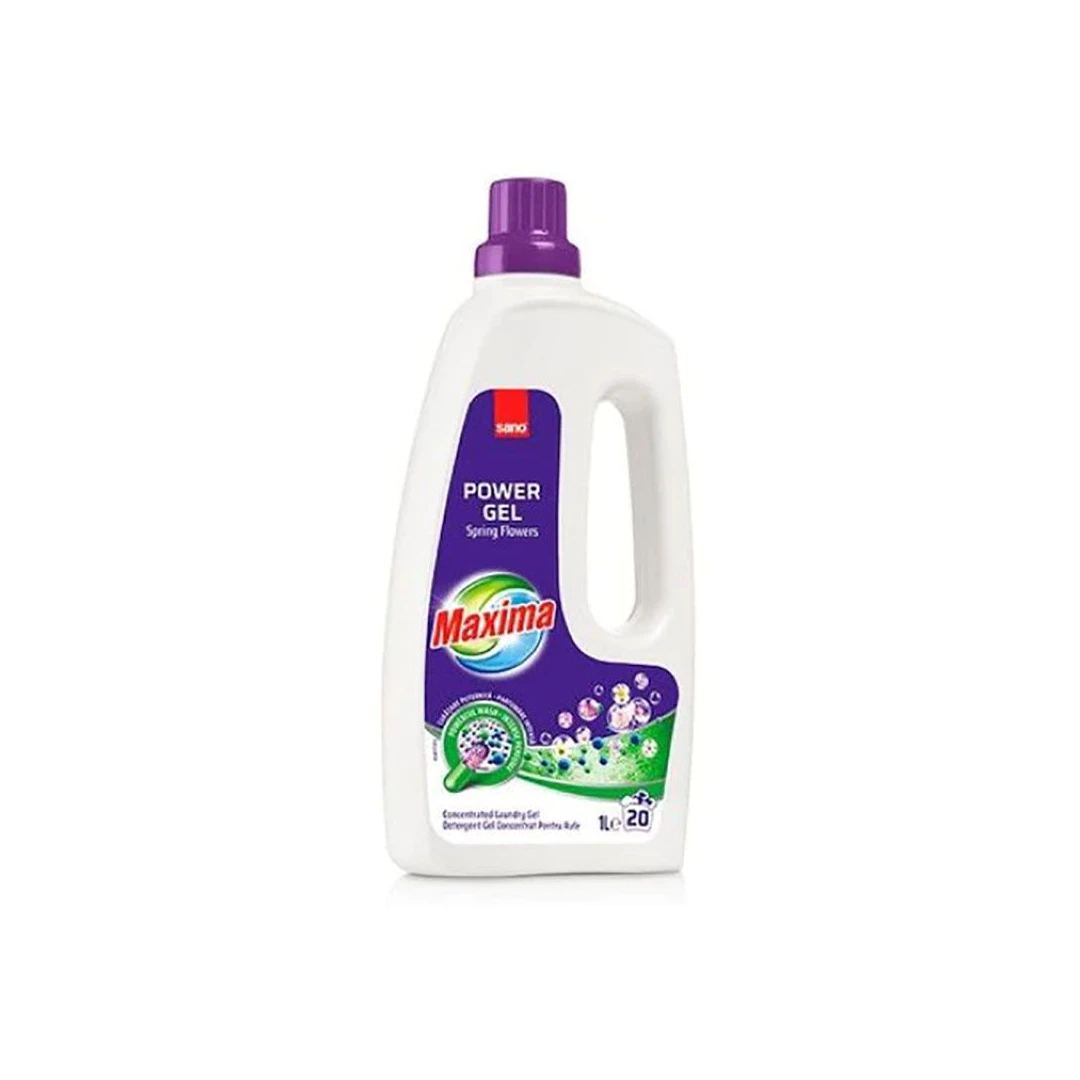 Detergent gel concentrat pentru rufe Sano Maxima Power Gel Spring Flowers 20 spalari 1l - 