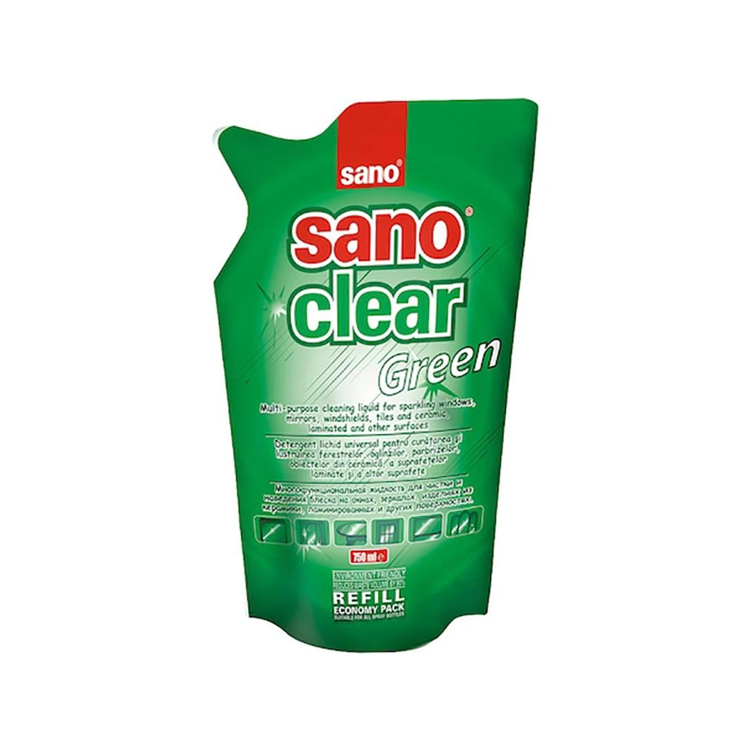 Sano Clear Green glass cleaner refill, 750ml - 