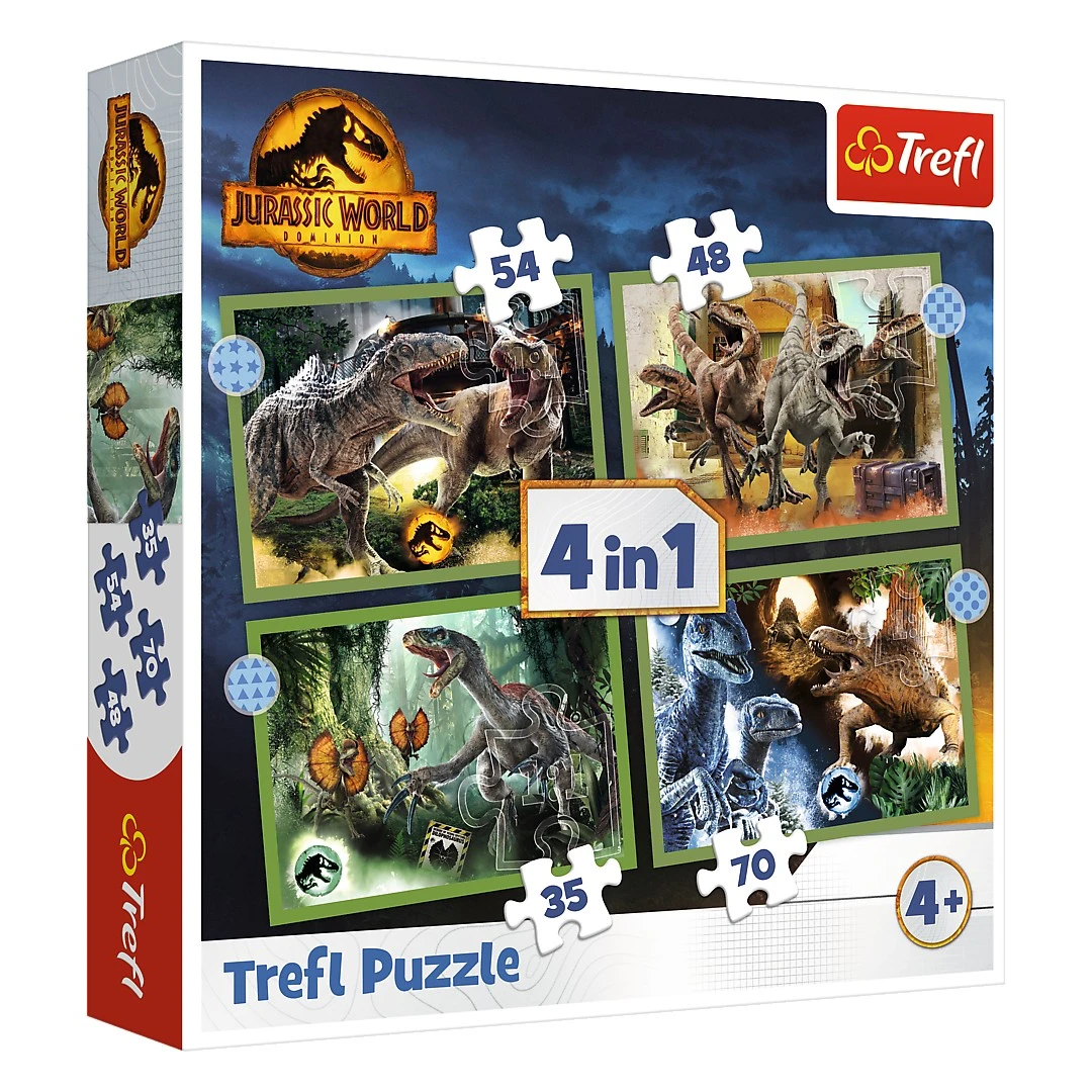 Puzzle Trefl Jurassic world 4 in 1 in lumea dinozaurilor - 