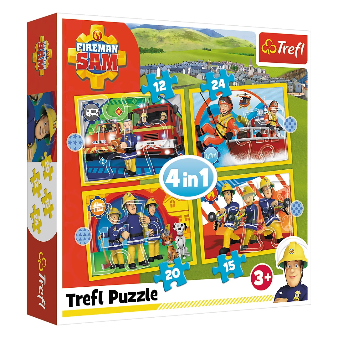 Puzzle Trefl 4 in 1 ajutoarele pompierului Sam - 