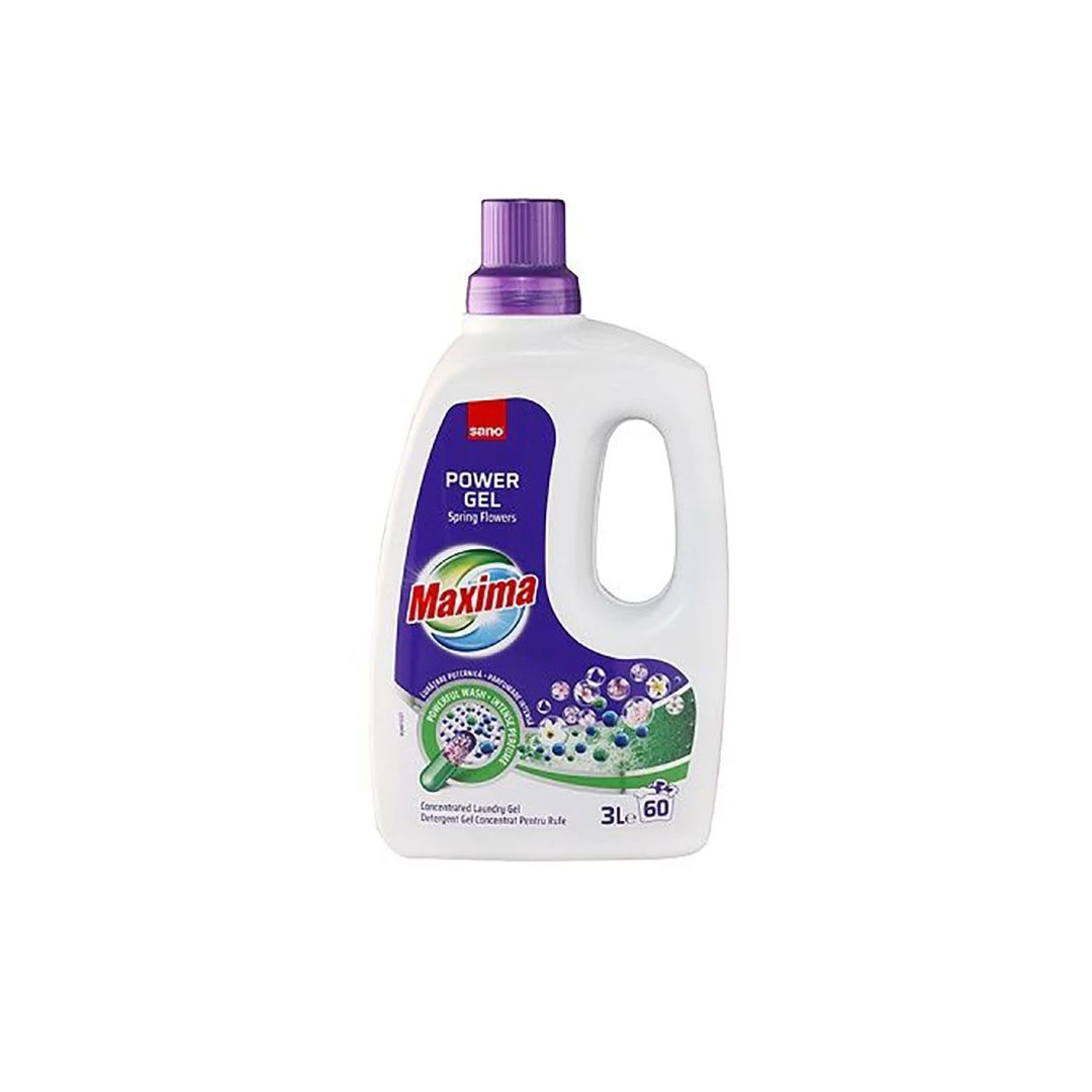Detergent gel concentrat pentru rufe Sano Maxima Power Gel Spring Flowers 60 spalari 3l - 