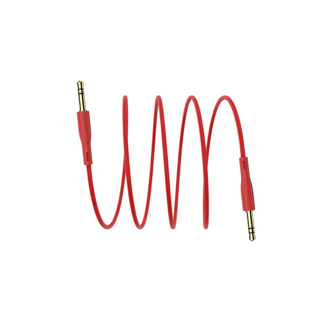 Cablu auxiliar, audio stereo, Jack 3.5 mm, 3 pini, Rosu - 