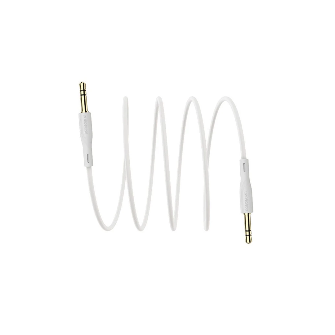 Cablu auxiliar, audio stereo, Jack 3.5 mm, 3 pini, Alb - 