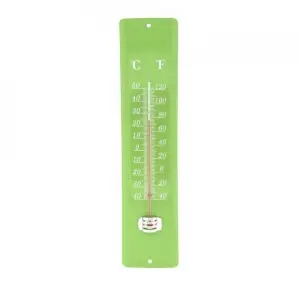 Termometru de casa analogic cu rama metalica, 30x7 cm, Verde - 